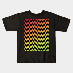 Diagonal Psychedelic Rainbow Pattern Kids T-Shirt